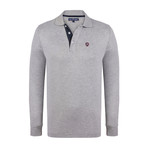 Logo Long Sleeve Polo Shirt // Grey Melange (M)