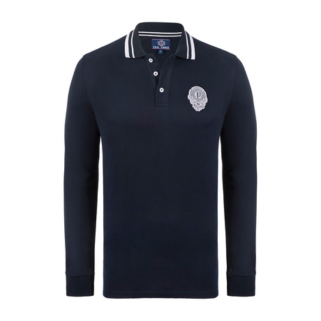 Paul Parker Long Sleeve Polo Shirt // Navy (S)