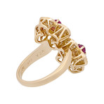 Vintage Van Cleef & Arpels 18k Yellow Gold Diamond Ruby Crossover Ring // Ring Size: 4.5