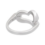 Vintage Piaget 18k White Gold Diamond Open Heart Ring // Ring Size: 4.5