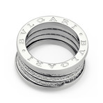 Vintage Bvlgari 18k White Gold Diamond B.Zero 1 4 Band Ring // Ring Size: 4.75