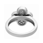Vintage Van Cleef & Arpels 18k White Gold Diamond Alhambra Ring // Ring Size: 6