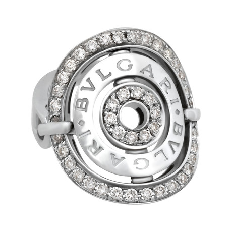 Vintage Bvlgari 18k White Gold Diamond Astrale Ring // Ring Size: 4.5