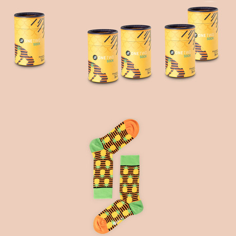 Pineapple Sock // Yellow + Orange // Pack of 5