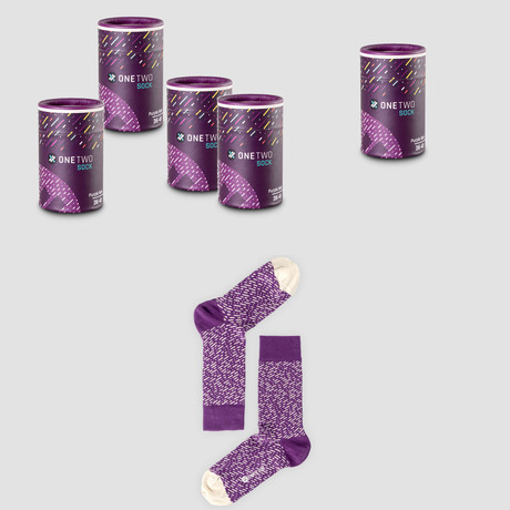 Purple Rain Sock // Purple + White // Pack of 5