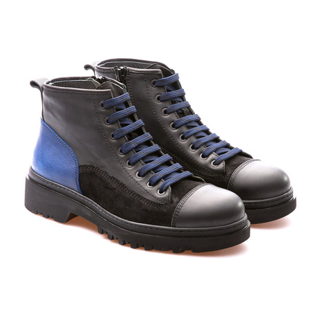 Murdock Cap Toe Boot // Black + Saks Blue (Euro: 40)