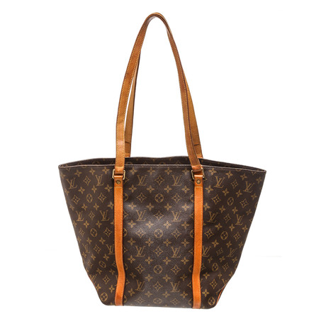 Monogram Canvas Leather Sac Shopping Tote Bag // Pre-Owned // NO0977