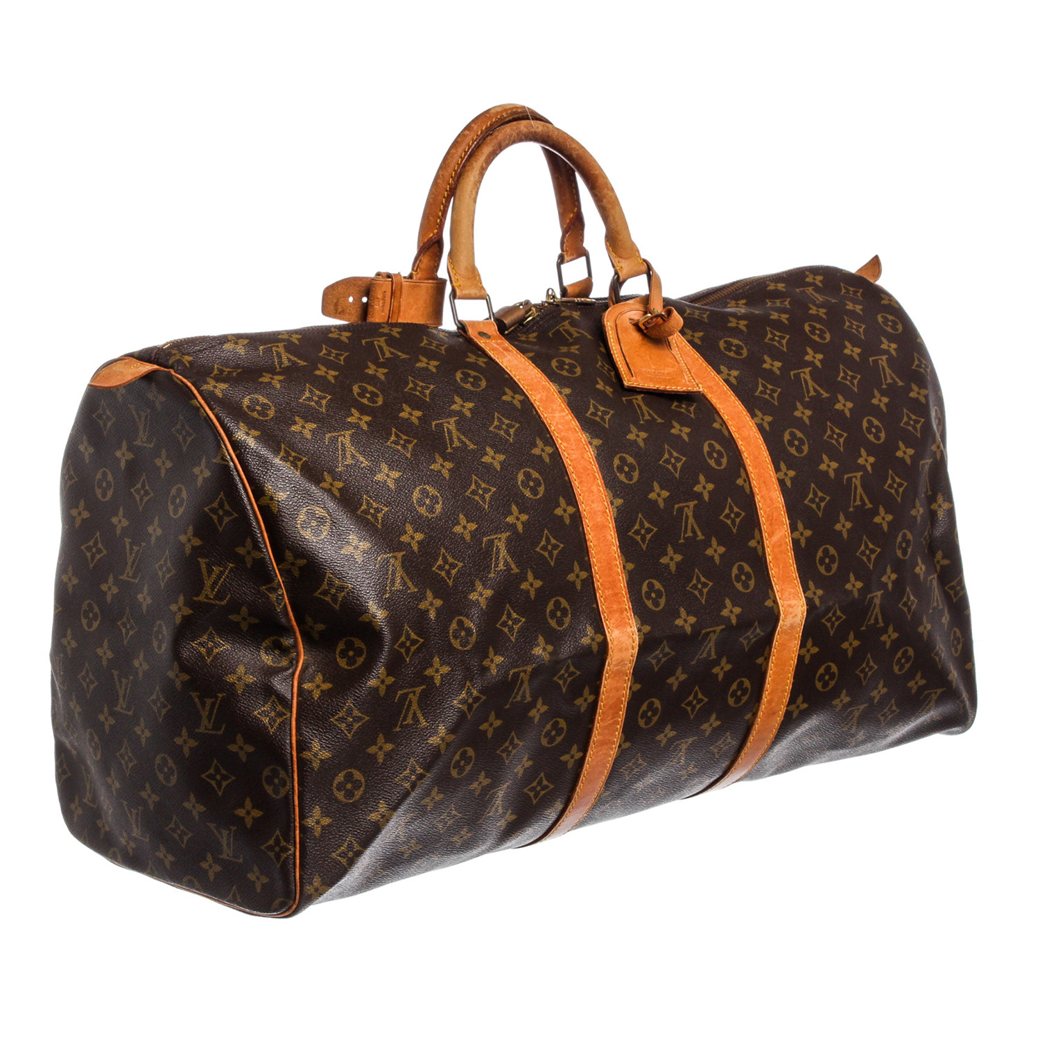 Canvas Leather Monogram Keepall 60 cm Duffle Bag Luggage // Pre-Owned // MI882 - Pre-Owned Louis ...