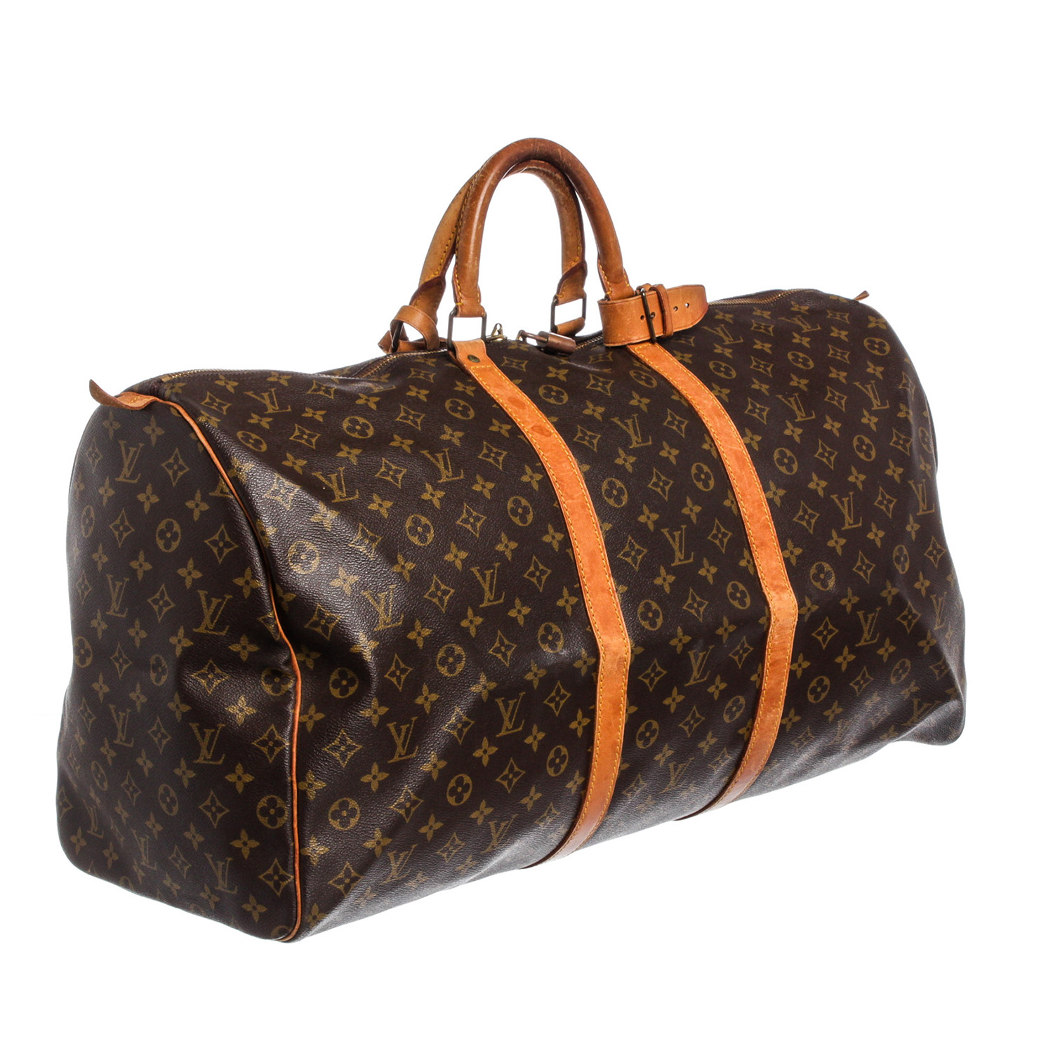 Canvas Leather Monogram Keepall 60 cm Duffle Bag Luggage // Pre-Owned // MI882 - Pre-Owned Louis ...