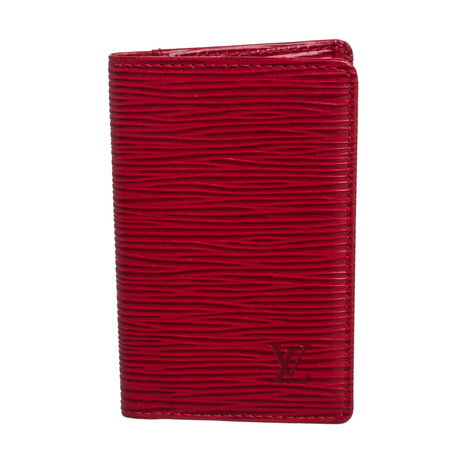 Red Epi Leather Bifold Cardholder Wallet // Pre-Owned // Hidden
