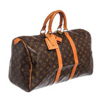 Monogram Canvas Leather Keepall 45 cm Duffle Bag Luggage // Pre-Owned // VI964