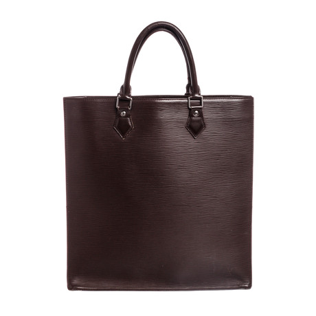 Brown Epi Leather Sac Plat Document Tote Bag // Pre-Owned // RI0044