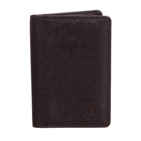 Burgundy Taiga Leather Bifold Cardholder Wallet // Pre-Owned // MI1927