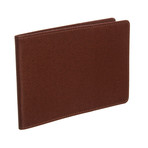 Brown Taiga Leather Pass Case Wallet // Pre-Owned // SP1011