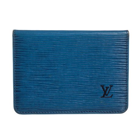 Blue Epi Leather ID Holder Wallet // Pre-Owned // LO0990