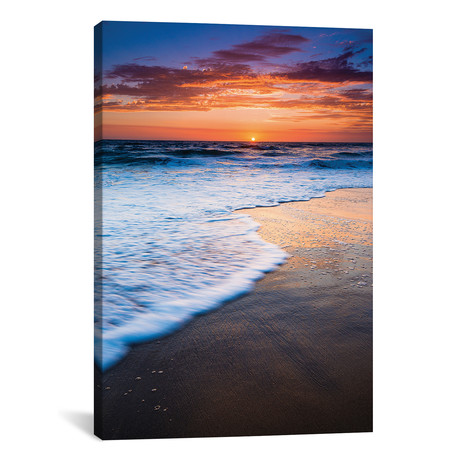 Sunset over the Pacific Ocean from Ventura State Beach, Vent // Russ Bishop (26"W x 18"H x 0.75"D)