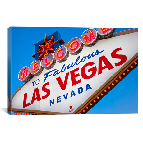 The `Welcome To Fabulous Las Vegas` Sign In Zoom, Paradise, NV // Brian Jannsen (18"W x 26"H x 0.75"D)