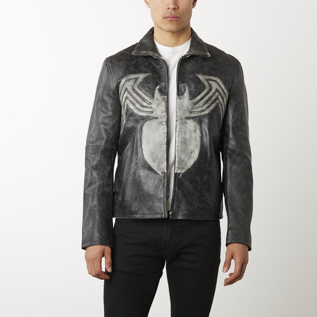 Venom Distressed Leather Jacket // Weathered Black (XS)