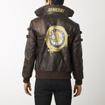 Overwatch Junkrat Distressed Leather Jacket // Brown (S)