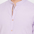 St. Lynn // Martin Collar Button Up // Purple (Medium)