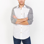 St. Lynn // Troy Button Up // White + Gray (Small)