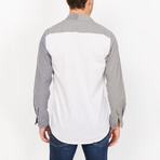 St. Lynn // Troy Button Up // White + Gray (Small)