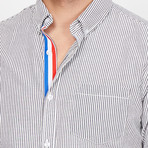 St. Lynn // Tucker Button Up // Blue + Red + White (X-Large)