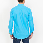 St. Lynn // Dexter Button Up // Turquoise + Yellow (Large)