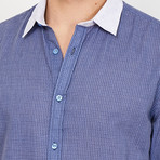 St. Lynn // Otis French Cuff Button Up // Blue + White (Small)