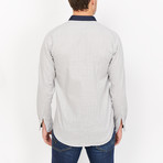 St. Lynn // Sebastian Collar Button Up // Light Gray + White (Small)