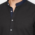 St. Lynn // Jax Collar Button Up // Black (Medium)