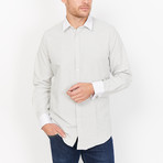 St. Lynn // Harvey French Cuff Button Up // Gray + White (Medium)