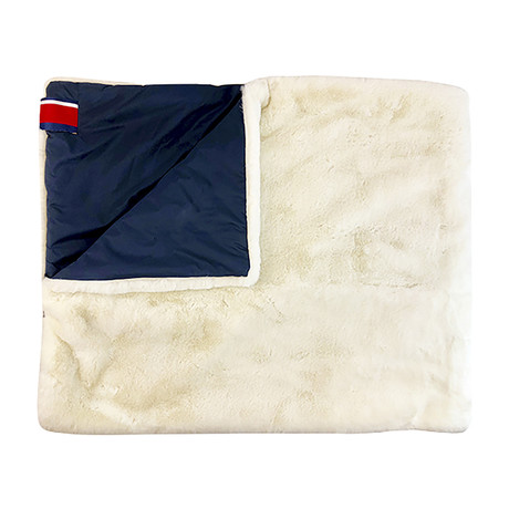 Luxe Pet Blanket White+ Navy