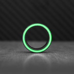 Emerald Gateway Carbon Fiber Ring // Green + Black (Size: 14)