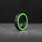 Emerald Gateway Carbon Fiber Ring // Green + Black (Size: 7)