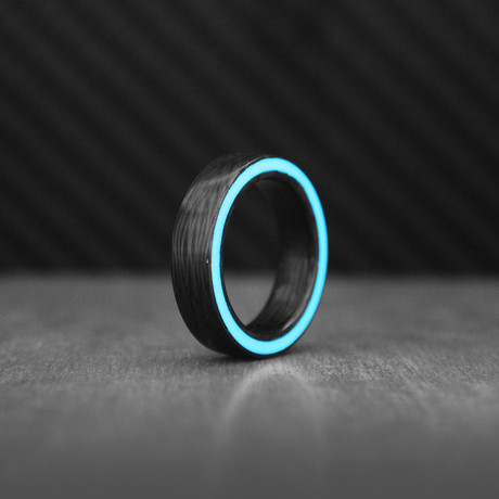 Cobalt Gateway Carbon Fiber Ring // Blue + Black (Size: 7)