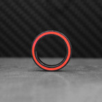 Fire Gateway Carbon Fiber Ring // Red + Black (Size: 8.5)