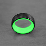 Emerald Core Carbon Fiber Ring // Green + Black (Size: 7)
