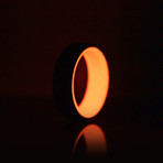 Fire Core Carbon Fiber Ring // Red + Black (Size: 7)