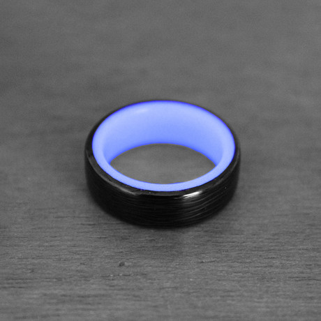 Lavender Core Carbon Fiber Ring // Purple + Black (Size: 7)