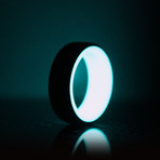 Aqua Core Carbon Fiber Ring // Aqua + Black (Size: 7)