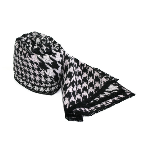 Classic Houndstooth Bamboo Scarf // Black + White