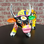 Unique Bull Sculpture // Enrique Ermus Hand Painted