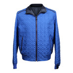 Quilted Baseball Style Jacket // Cobalt Blue (XS)