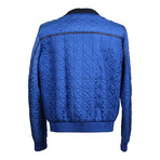 Quilted Baseball Style Jacket // Cobalt Blue (XS)
