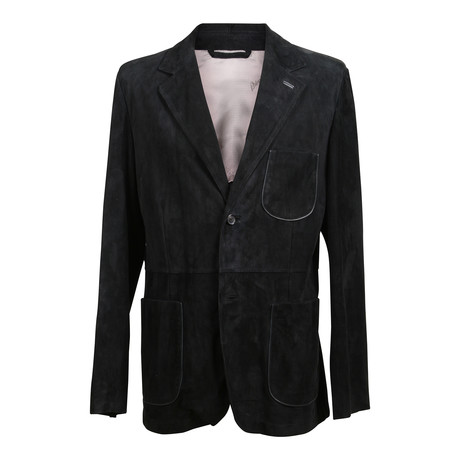 Suede Blazer Overcoat // Black (S)