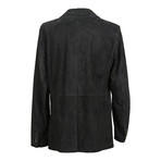 Suede Blazer Overcoat // Black (XS)