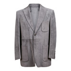 Suede Blazer Overcoat // Gray (S)