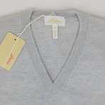Cashmere V-Neck Knit Sweater // Blue (Euro: 54)