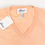 Brioni // Cashmere Blend Knitted V-Neck Sweater // Orange (Euro: 44)